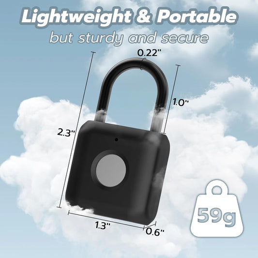 Fingerprint Padlock,Smart Padlock APP Control,Gym Locker Lock,Fingerprint Lock USB Rechargeable for Gym Locker,Locker, School,Storage Black